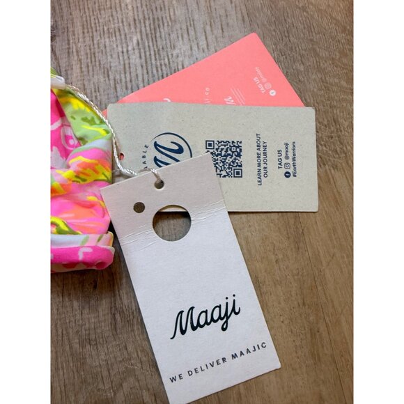 Maaji Reversible Floral Print High-Neck Bikini Top With Strappy Back For Women M - Picture 5 of 7